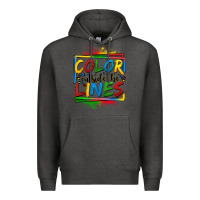 Charcoal Heather color outside the lines autism Premium Hoodie - OliviaCreatesArt