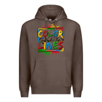 Coffee color outside the lines autism Premium Hoodie - OliviaCreatesArt