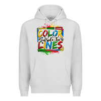 Dove Grey color outside the lines autism Premium Hoodie - OliviaCreatesArt