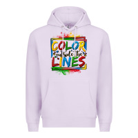 Lilac color outside the lines autism Premium Hoodie - OliviaCreatesArt