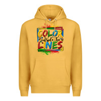 Mustard color outside the lines autism Premium Hoodie - OliviaCreatesArt