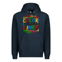 Navy color outside the lines autism Premium Hoodie - OliviaCreatesArt