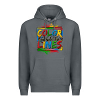 Rock color outside the lines autism Premium Hoodie - OliviaCreatesArt