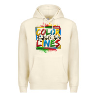 Sandshell color outside the lines autism Premium Hoodie - OliviaCreatesArt