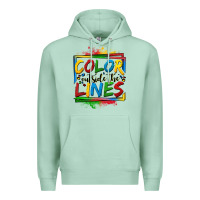 Seafoam color outside the lines autism Premium Hoodie - OliviaCreatesArt