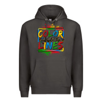 Smoke color outside the lines autism Premium Hoodie - OliviaCreatesArt