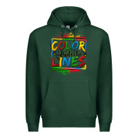 Sports Green color outside the lines autism Premium Hoodie - OliviaCreatesArt
