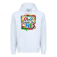 White color outside the lines autism Premium Hoodie - OliviaCreatesArt