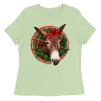 Matcha Christmas donkey with bandana Ladies Tee - Jasminsmagicworld