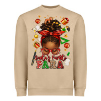 Mushroom santa's favorite para afro messy bun Heavyweight Sweatshirt - texasbilliewilder