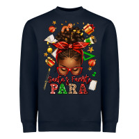 Navy santa's favorite para afro messy bun Heavyweight Sweatshirt - texasbilliewilder