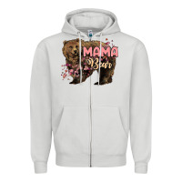 Dove Grey Mama bear mother's day Zipper Hoodie - HowdyJamesFarm