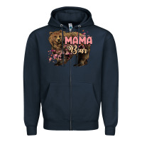 Navy Mama bear mother's day Zipper Hoodie - HowdyJamesFarm