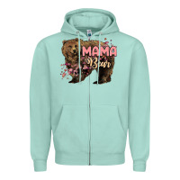Seafoam Mama bear mother's day Zipper Hoodie - HowdyJamesFarm