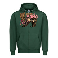 Sports Green Mama bear mother's day Zipper Hoodie - HowdyJamesFarm