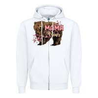White Mama bear mother's day Zipper Hoodie - HowdyJamesFarm