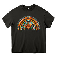 Asphalt turquoise thanksgiving turkey rainbow Heavy Core Tee - Jasminsmagicworld
