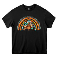 Black turquoise thanksgiving turkey rainbow Heavy Core Tee - Jasminsmagicworld