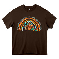 Chocolate Brown turquoise thanksgiving turkey rainbow Heavy Core Tee - Jasminsmagicworld