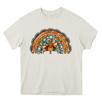 Cream turquoise thanksgiving turkey rainbow Heavy Core Tee - Jasminsmagicworld