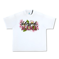 White Blessed Mama Urban Heavy Tee - LillyAllenDesigns