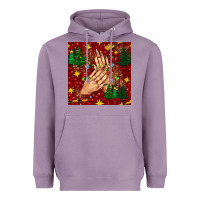 Lavender christmas nails and trees with leopard and plaid seamless pattern bbs Heavyweight Hoodie - BundleAndBundleShop