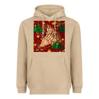 Mushroom christmas nails and trees with leopard and plaid seamless pattern bbs Heavyweight Hoodie - BundleAndBundleShop