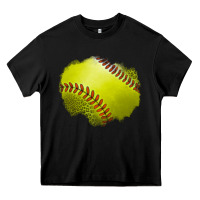 Black leopard softball patch Heavy Core Tee - Jasminsmagicworld