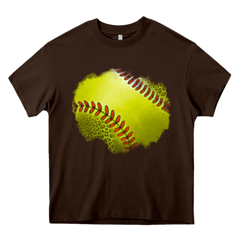 Leopard Softball Patch Heavy Core Tee by Jasminsmagicworld | Teevron