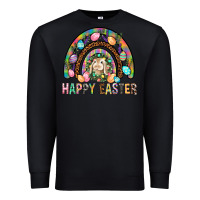 Black Happy Easter Rainbow Premium Sweatshirt - BundleAndBundleShop