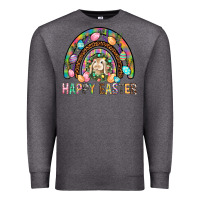 Charcoal Heather Happy Easter Rainbow Premium Sweatshirt - BundleAndBundleShop