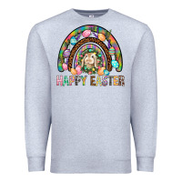Heather Grey Happy Easter Rainbow Premium Sweatshirt - BundleAndBundleShop