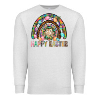 Oatmeal Heather Happy Easter Rainbow Premium Sweatshirt - BundleAndBundleShop