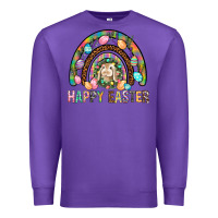 Purple Happy Easter Rainbow Premium Sweatshirt - BundleAndBundleShop