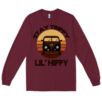 Burgundy Stay Trippy Lil Hippy Long Sleeve Tee - Bettercallsaul