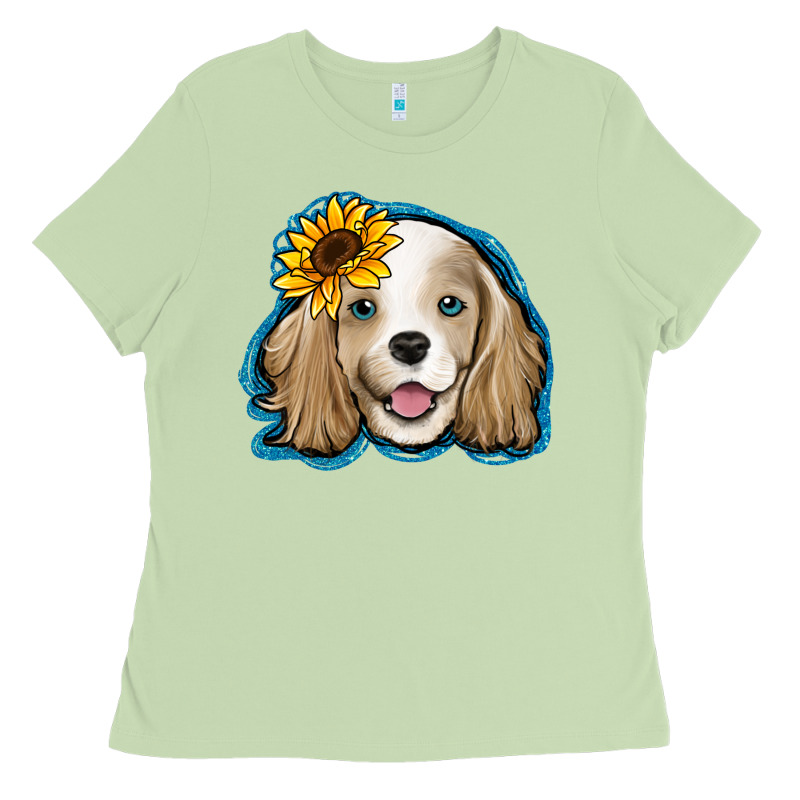 Cocker Spaniel Sunflower Ladies Tee by Jasminsmagicworld | Teevron