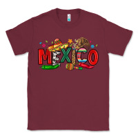 Burgundy colorful mexico collage Classic Tee - LillyAllenDesigns