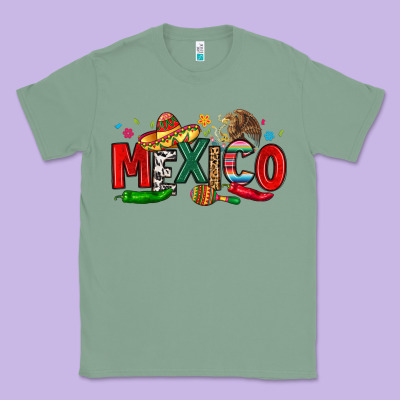 Colorful Mexico Collage Classic Tee Designed By Lillyallendesigns