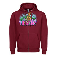 Burgundy Egg hunter Easter Day Zipper Hoodie - CowGirlArtShop