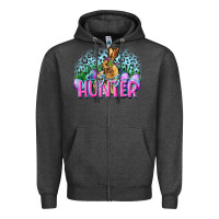 Charcoal Heather Egg hunter Easter Day Zipper Hoodie - CowGirlArtShop