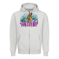 Dove Grey Egg hunter Easter Day Zipper Hoodie - CowGirlArtShop