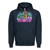Navy Egg hunter Easter Day Zipper Hoodie - CowGirlArtShop
