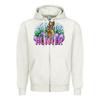 Oatmeal Heather Egg hunter Easter Day Zipper Hoodie - CowGirlArtShop