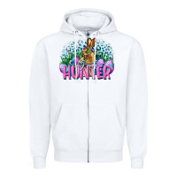 White Egg hunter Easter Day Zipper Hoodie - CowGirlArtShop