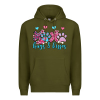 Army Green xoxo hugs and kisses paws olivia Premium Hoodie - OliviaCreatesArt