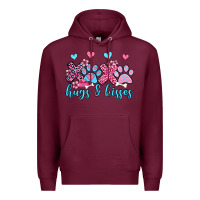 Burgundy xoxo hugs and kisses paws olivia Premium Hoodie - OliviaCreatesArt