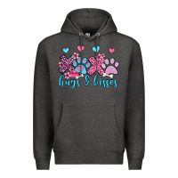 Charcoal Heather xoxo hugs and kisses paws olivia Premium Hoodie - OliviaCreatesArt
