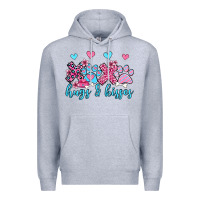 Heather Grey xoxo hugs and kisses paws olivia Premium Hoodie - OliviaCreatesArt