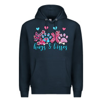 Navy xoxo hugs and kisses paws olivia Premium Hoodie - OliviaCreatesArt