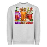 Heather Grey hallothanksmas coffee cups Heavyweight Sweatshirt - texasbilliewilder